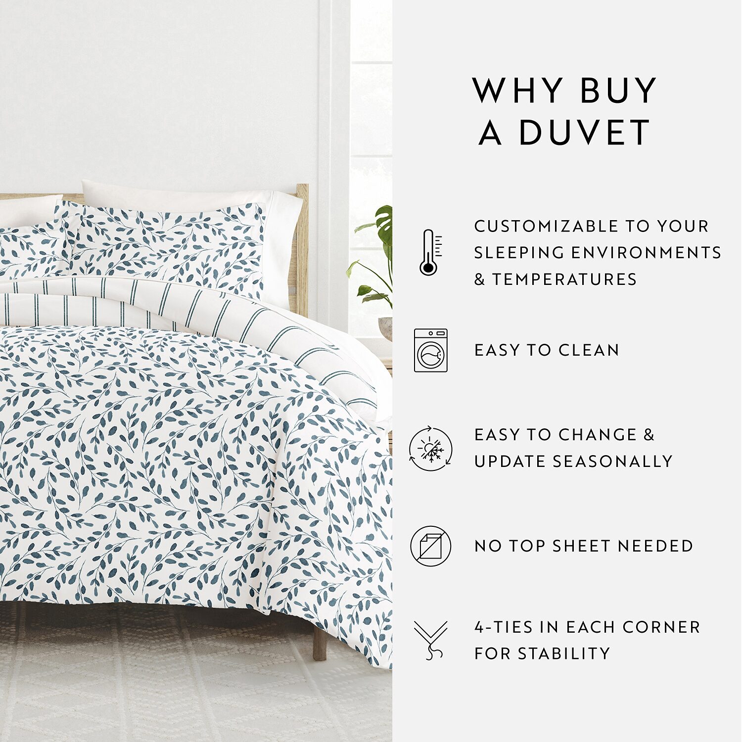 Casual Comfort Reversible Duvet Cover Set