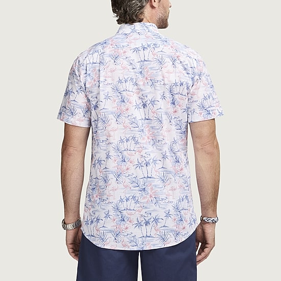 IZOD Dockside Chambray Mens Short Sleeve Regular Fit Button-Down Shirt