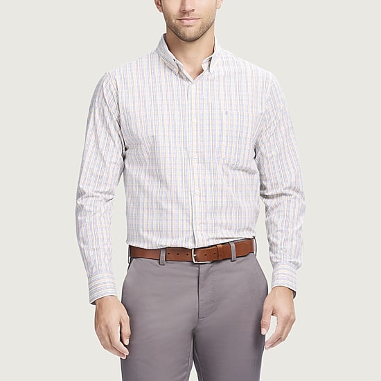 IZOD Performance Comfort Mens Long Sleeve Classic Fit Button-Down Shirt