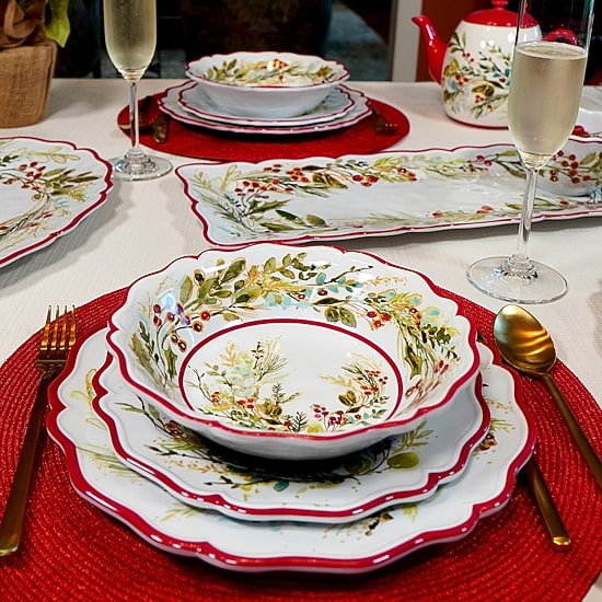 Certified International Christmas Gatherings 4-pc. Earthenware Ice Cream Bowl