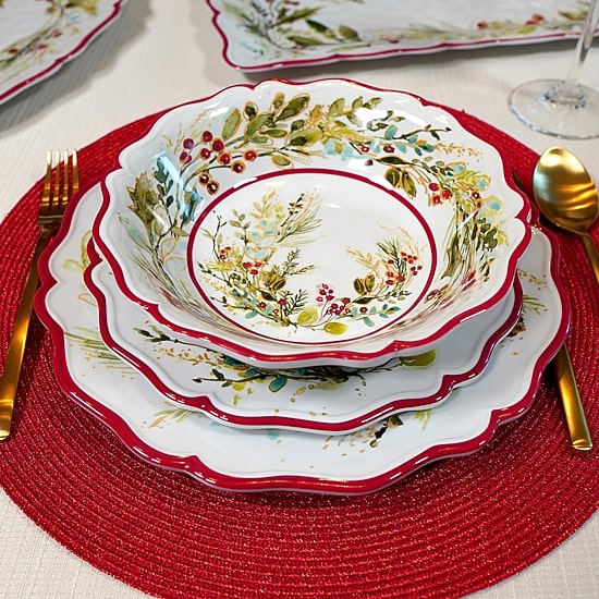 Certified International Christmas Gatherings 4-pc. Earthenware Ice Cream Bowl