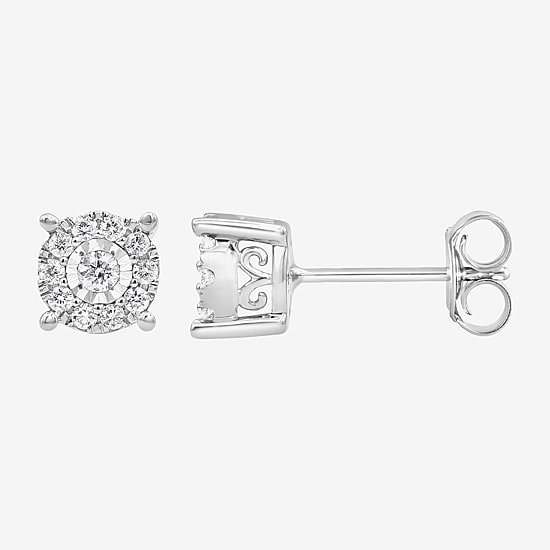 (F, Si2) Womens 1/2 CT. T.W. Lab Grown White Diamond Sterling Silver Round 2-pc. Jewelry Set