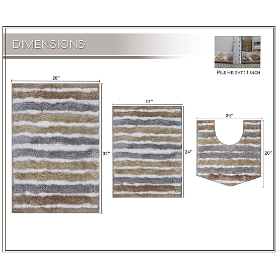 Home Weavers Inc Impression 3-pc. Bath Rug Set