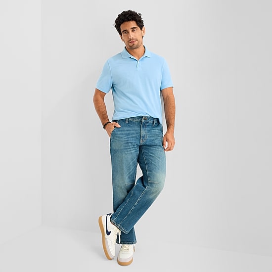 St. John's Bay Premium Stretch Mens Classic Fit Short Sleeve Polo Shirt