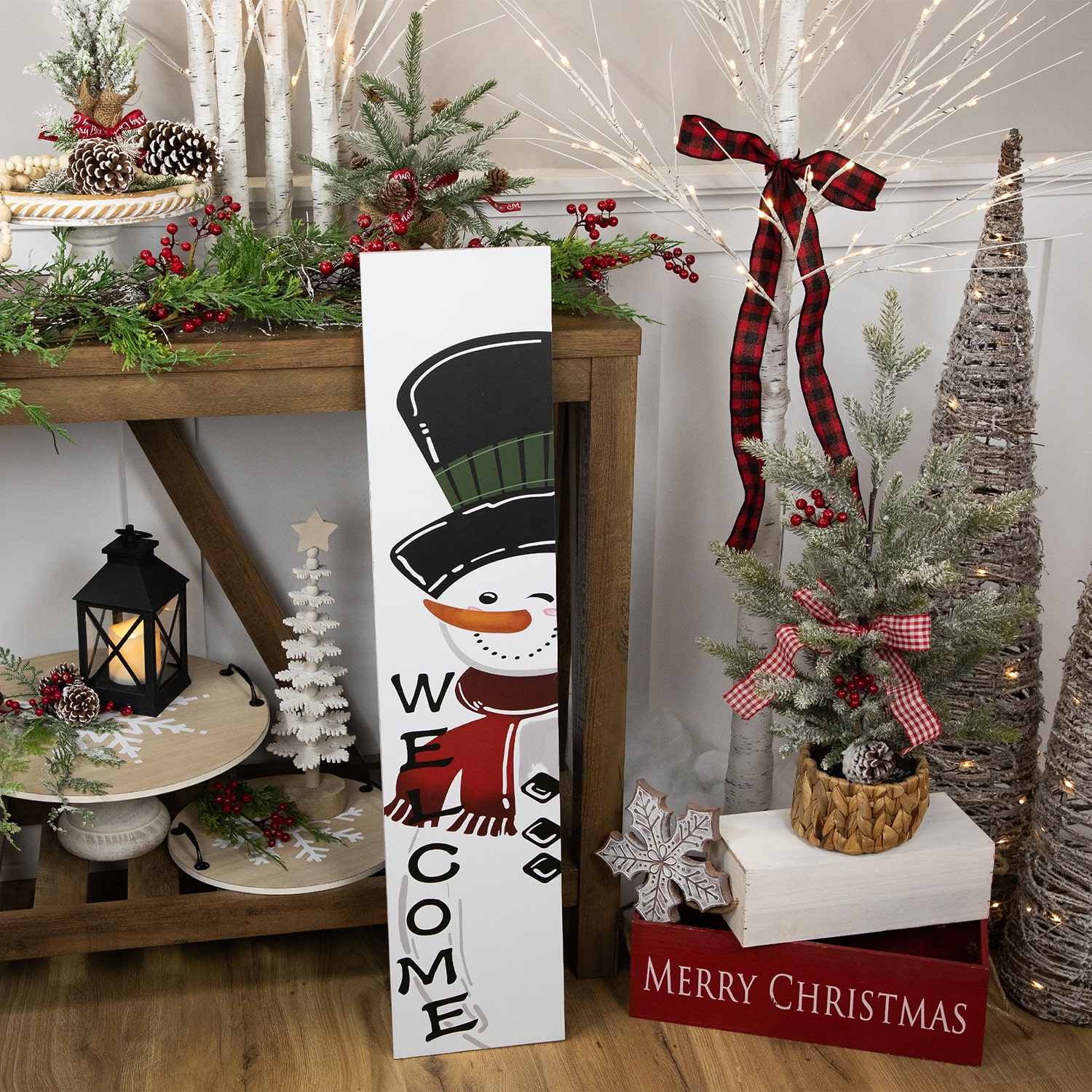 Northlight 35in Snowman Welcome Christmas Yard Art