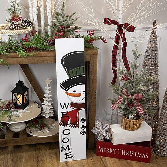 Northlight 35in Snowman Welcome Christmas Yard Art