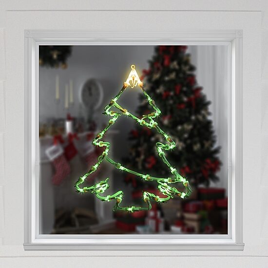 Northlight Lighted Tree Christmas Window Decor