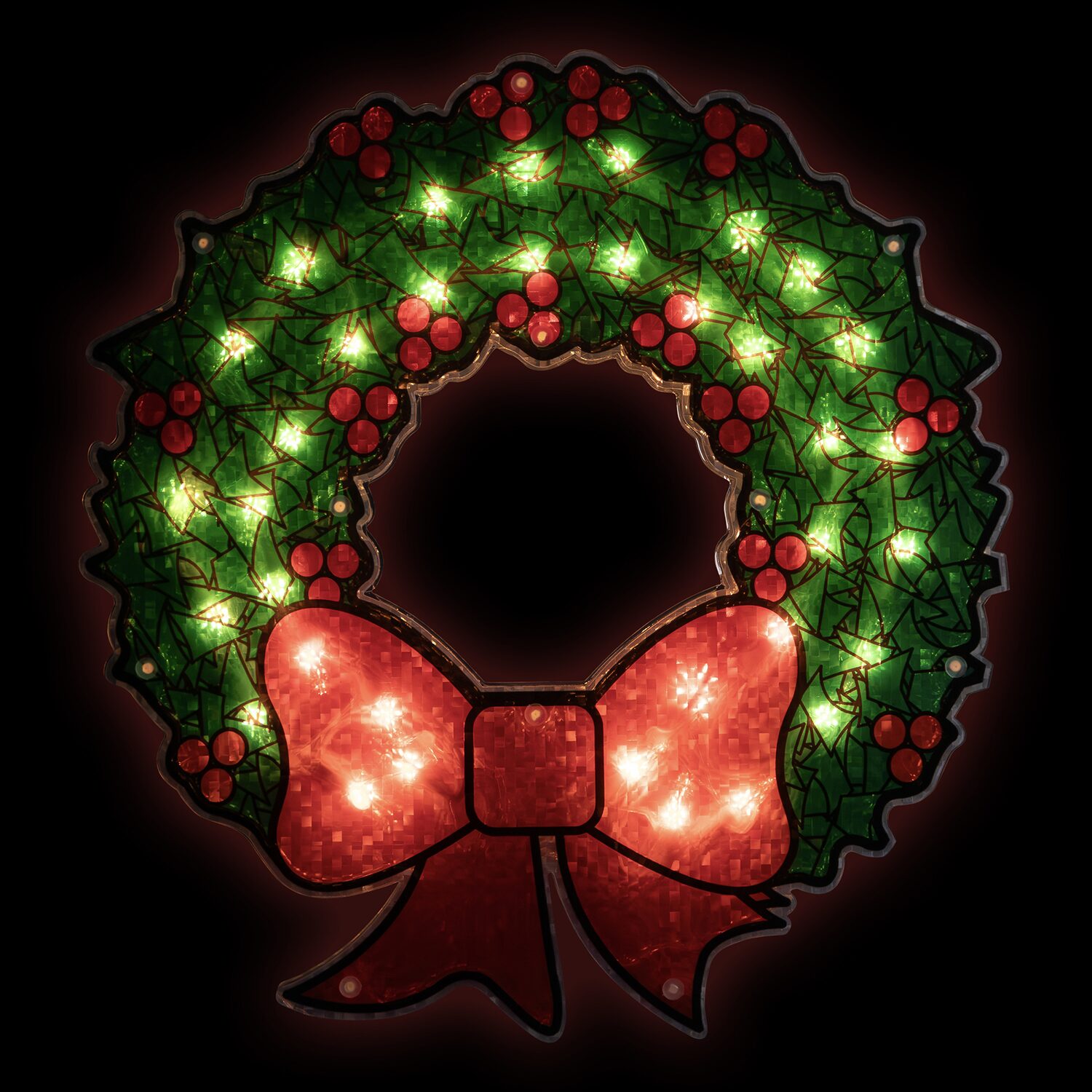 Northlight 15in Prelit Wreath Christmas Window Decor