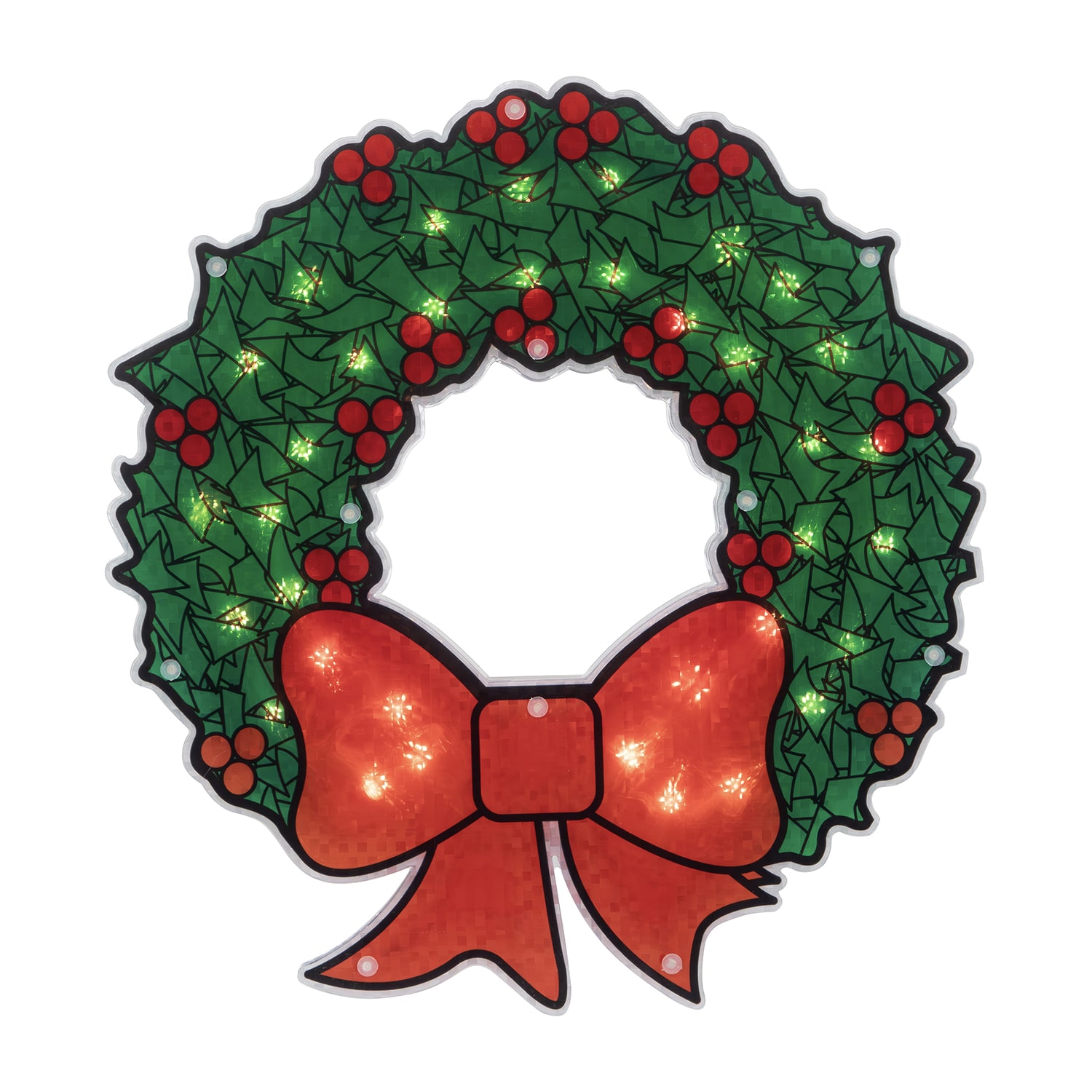 Northlight 15in Prelit Wreath Christmas Window Decor