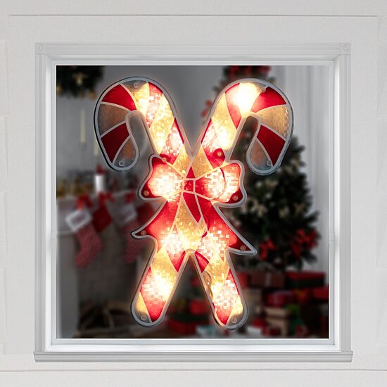 Northlight Lighted Candy Cane Christmas Window Decor