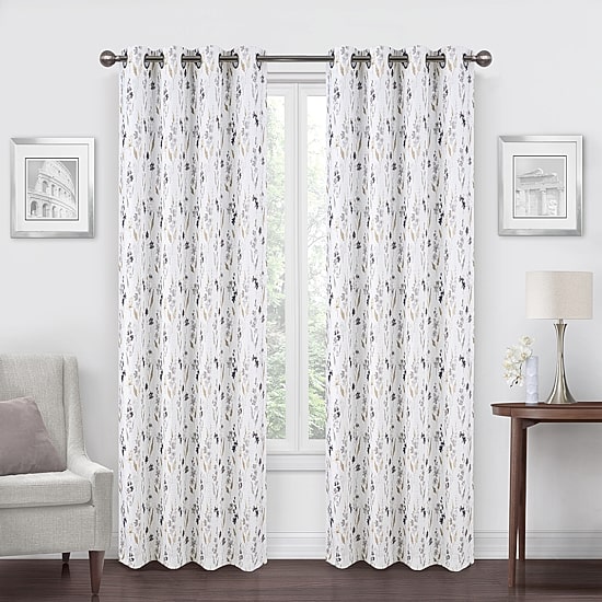 Regal Home Dimensions Leaf Grommet Top Energy Saving Blackout Single Curtain Panel