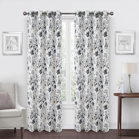 Regal Home Dimensions Floral Grommet Top Energy Saving Blackout Single Curtain Panel