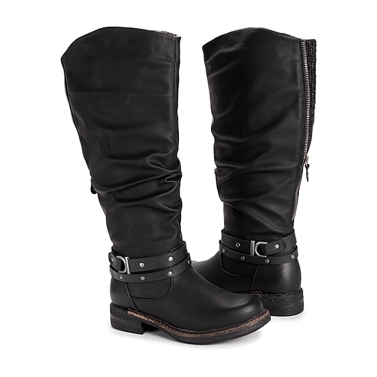 Muk Luks Womens Logger Victoria Stacked Heel Winter Boots