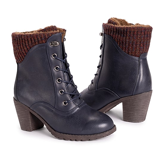 Muk Luks Womens Lacy Lori Stacked Heel Winter Boots