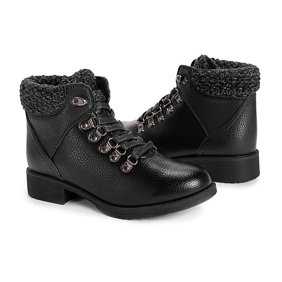 Muk Luks Womens Hiker Denali Stacked Heel Winter Boots