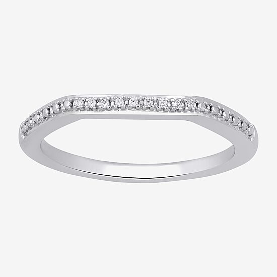 Surrounded by Love Womens Diamond Accent Natural White Diamond Sterling Silver Wedding Band