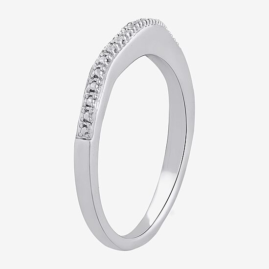 Surrounded by Love Womens Diamond Accent Natural White Diamond Sterling Silver Wedding Band