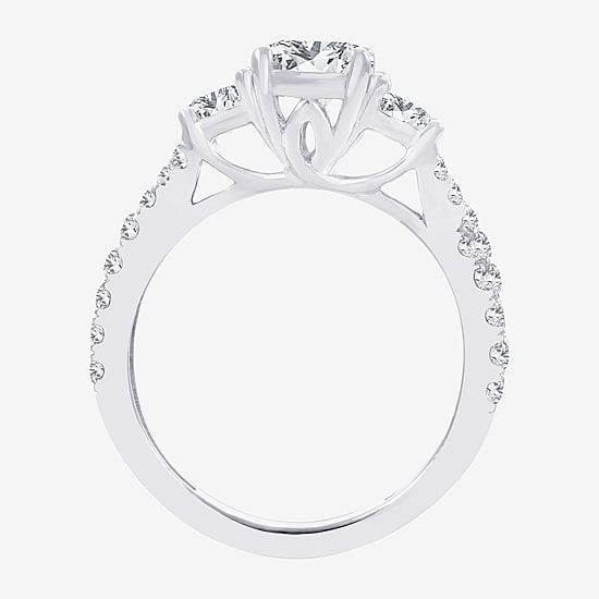 Love Lives Forever (H-I / Si1-Si2) Womens 2 CT. T.W. Lab Grown White Diamond 10K Gold Round 3-Stone Engagement Ring
