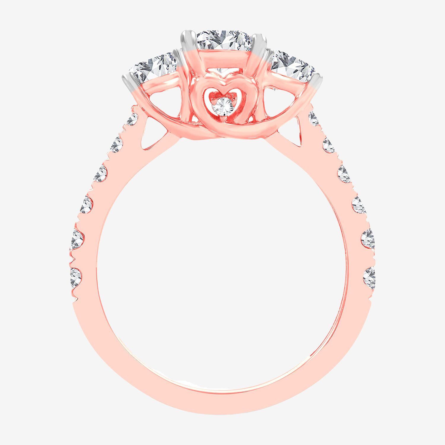 Love Lives Forever (H-I / Si1-Si2) Womens CT. T.W. Lab Grown White Diamond 10K Gold 3-Stone Engagement Ring