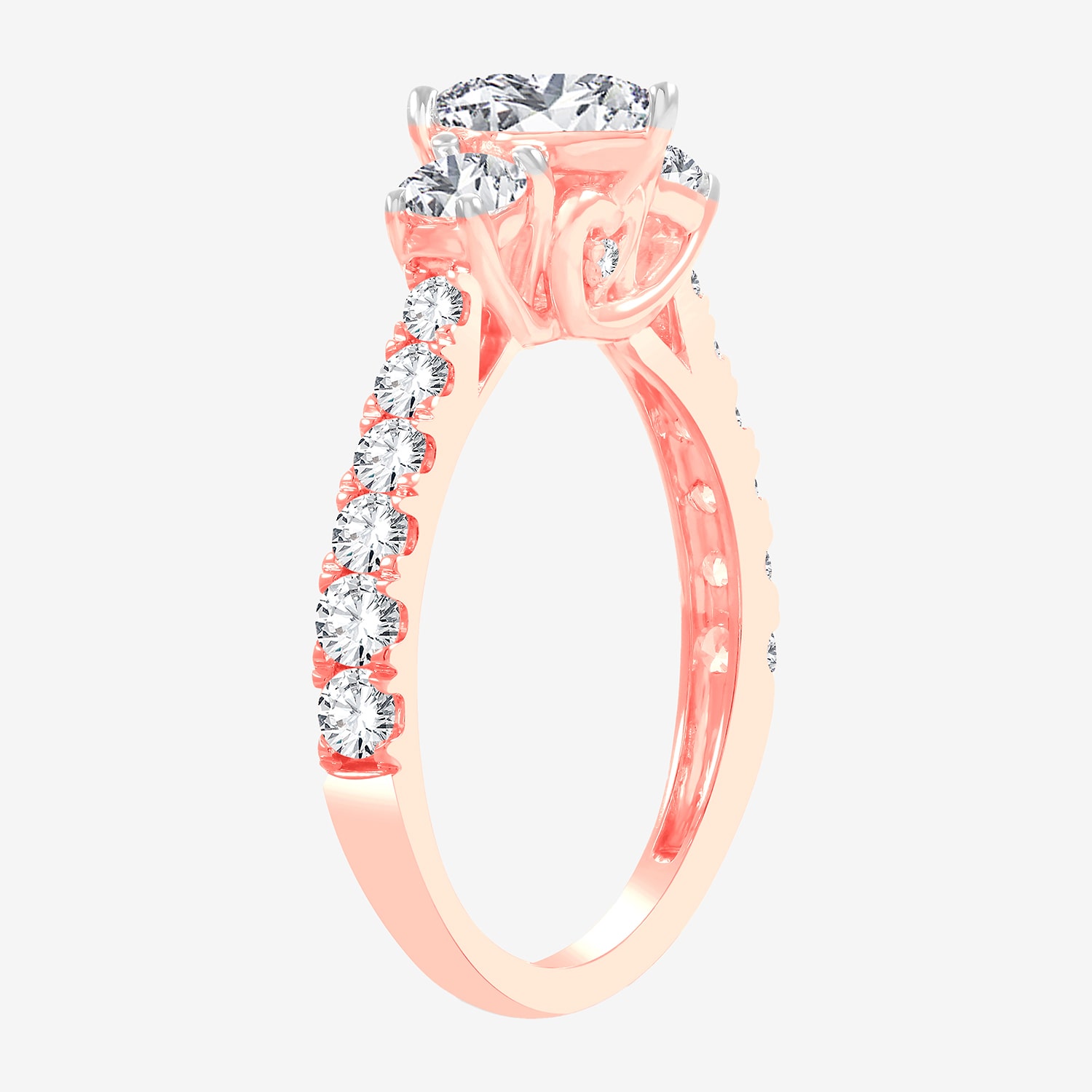 Love Lives Forever (H-I / Si1-Si2) Womens CT. T.W. Lab Grown White Diamond 10K Gold Pear 3-Stone Engagement Ring