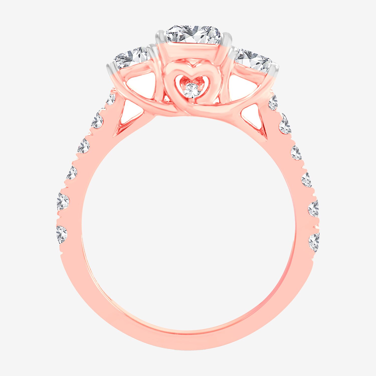 Love Lives Forever (H-I / Si1-Si2) Womens CT. T.W. Lab Grown White Diamond 10K Gold 3-Stone Engagement Ring