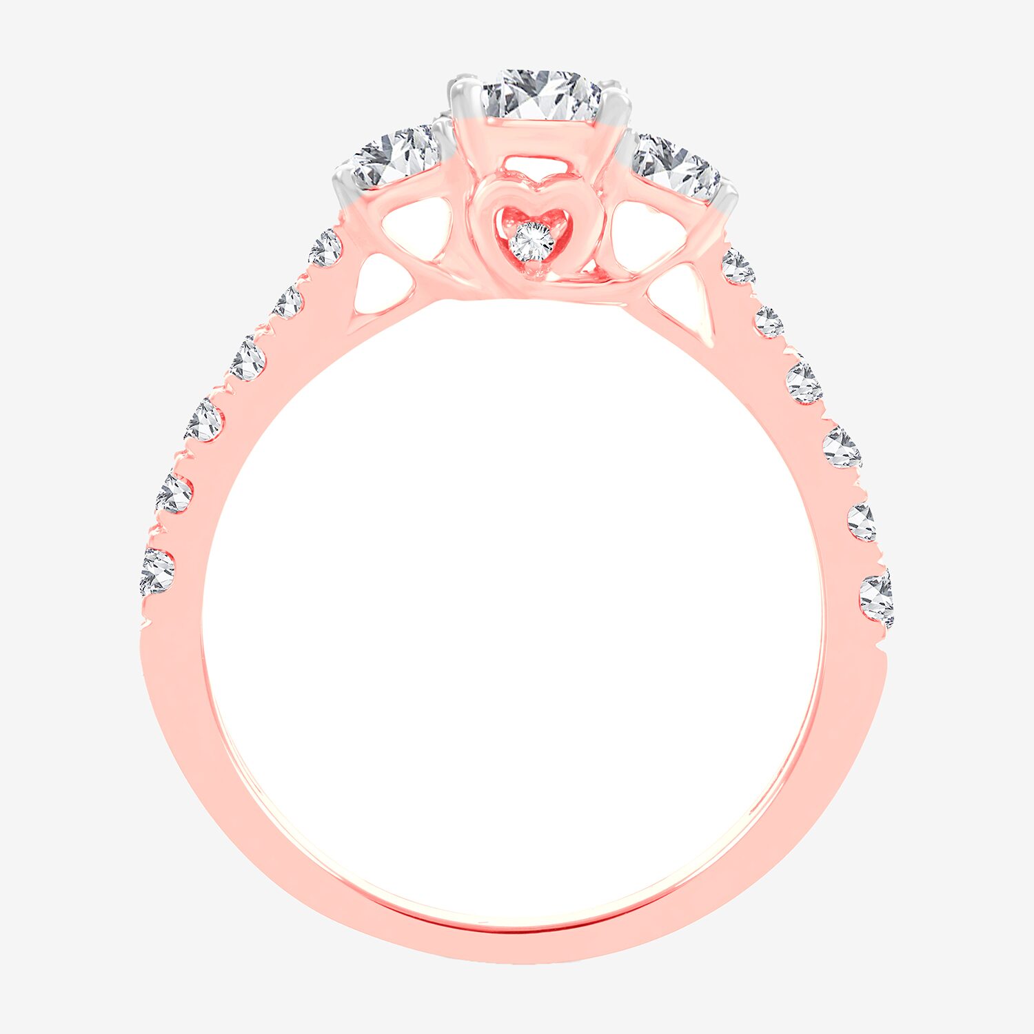 Love Lives Forever (H-I / Si1-Si2) Womens CT. T.W. Lab Grown White Diamond 10K Gold 3-Stone Engagement Ring