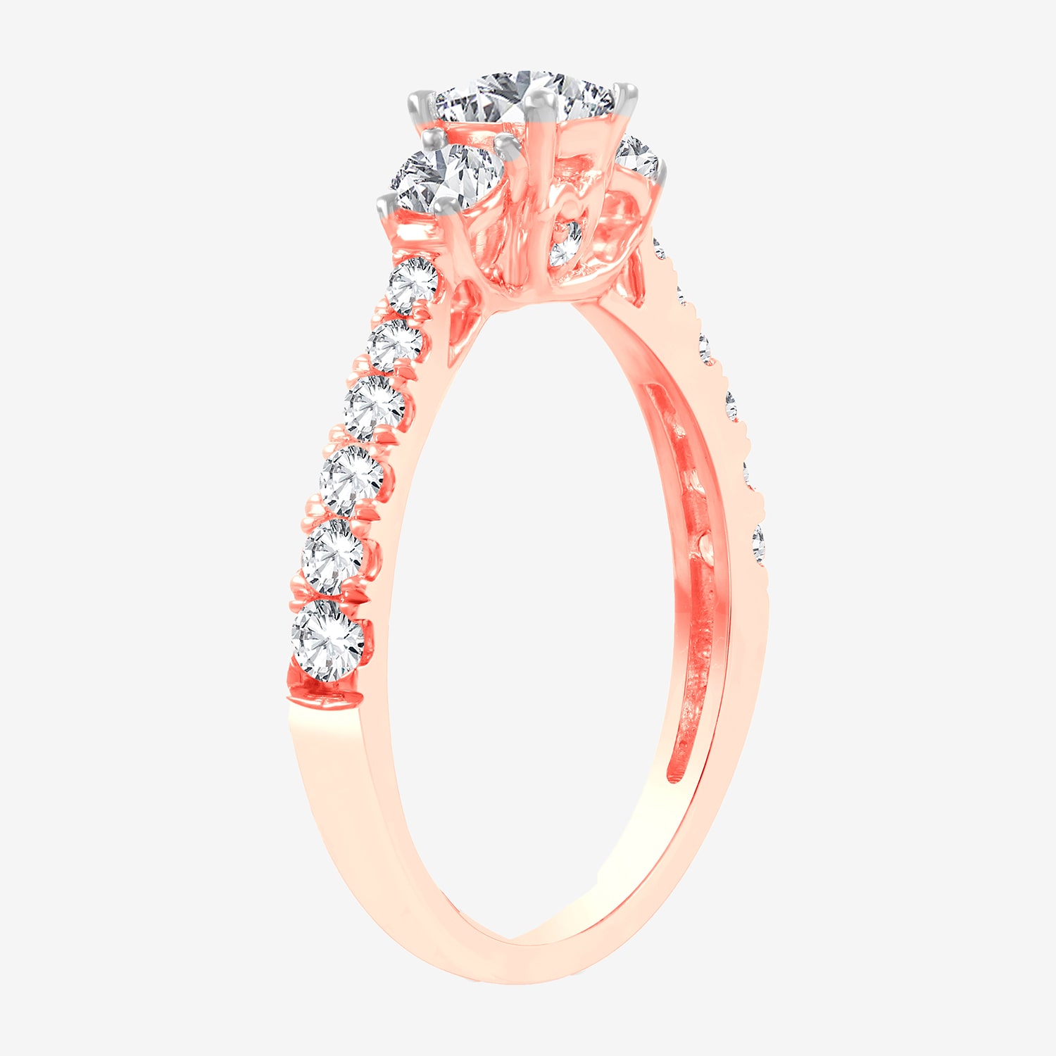 Love Lives Forever (H-I / Si1-Si2) Womens CT. T.W. Lab Grown White Diamond 10K Gold 3-Stone Engagement Ring
