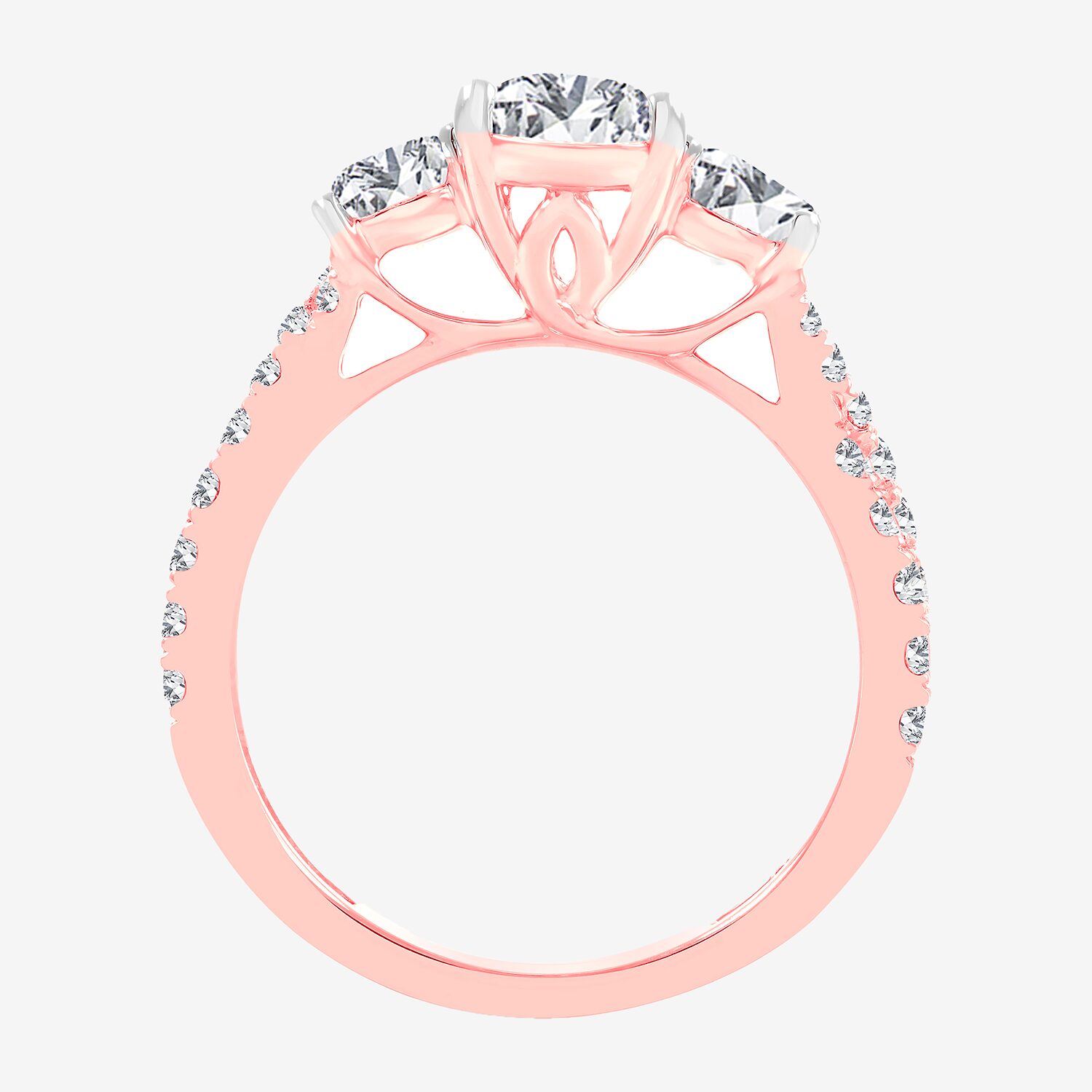 Love Lives Forever (H-I / Si1-Si2) Womens 2 CT. T.W. Lab Grown White Diamond 10K Gold Pear 3-Stone Engagement Ring