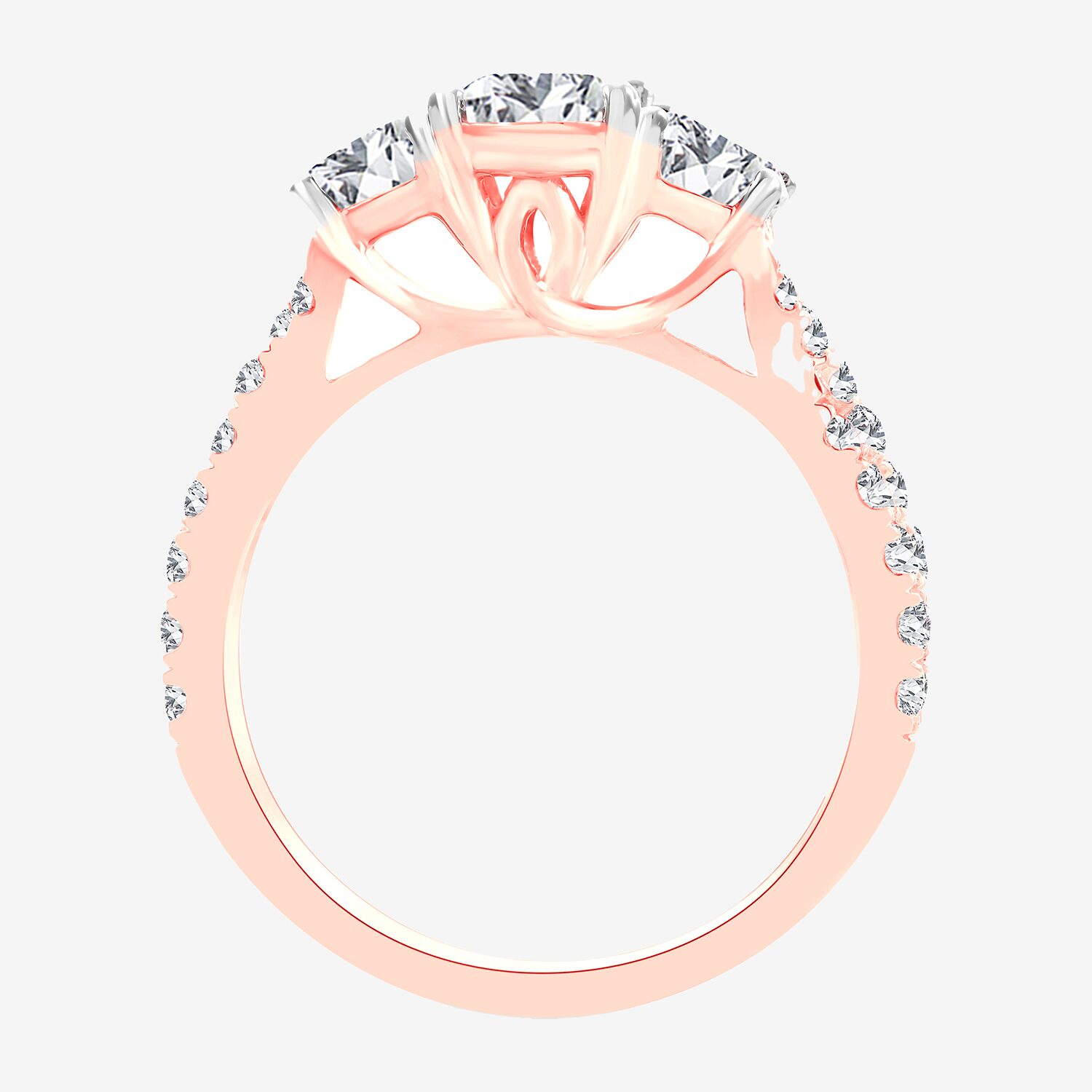Love Lives Forever (H-I / Si1-Si2) Womens 2 CT. T.W. Lab Grown White Diamond 10K Gold Oval 3-Stone Engagement Ring