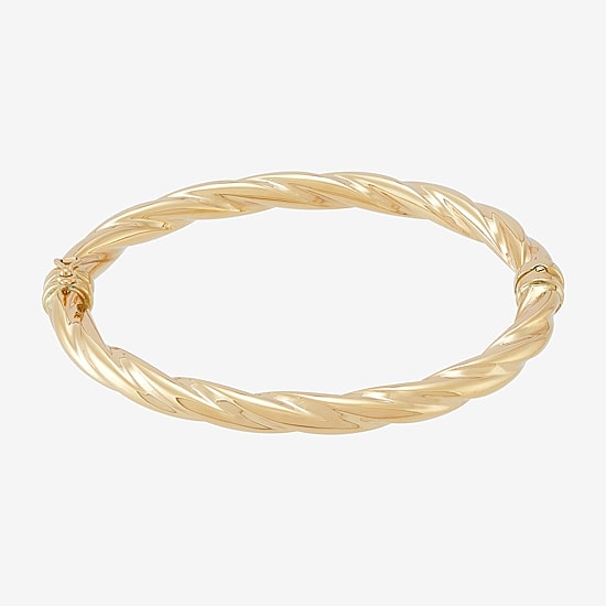 Made in Italy Womens 14K Gold Bangle Bracelet