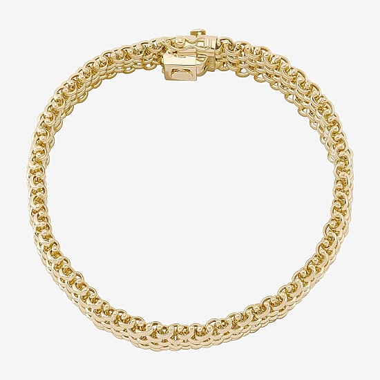 Made in Italy Womens 14K Gold Solid 7.5 Inch Link Bracelet