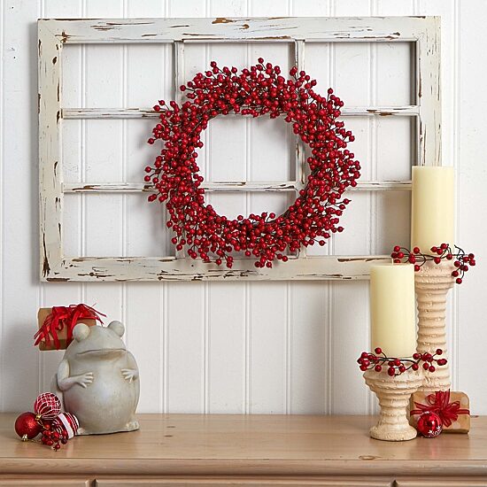 Nearly Natural 22in. Berry Wreath