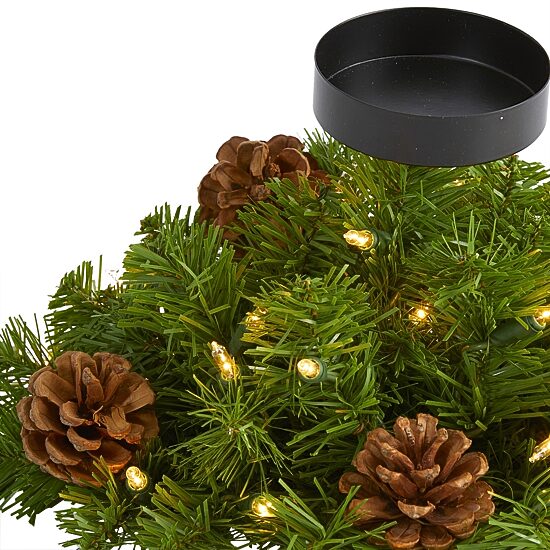 Nearly Natural 16in. 35 Lights And Pine Cones Lighted Christmas Tabletop Decor