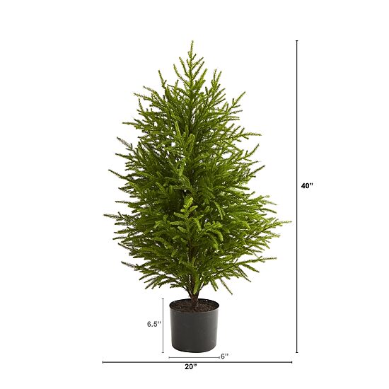 Nearly Natural 40in. Norfolk Island Pine Natural Look 3 Foot Pine Christmas Tree