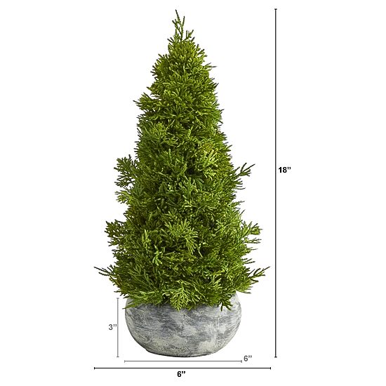 Nearly Natural 18" Cypress Cone In Decorative Planter Christmas Tree