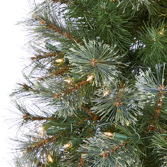 Nearly Natural 6 1/2 Foot Cashmere Slim Pine With 660 Bendable Branches And 350 Warm White Lights Pre-Lit Christmas Tree