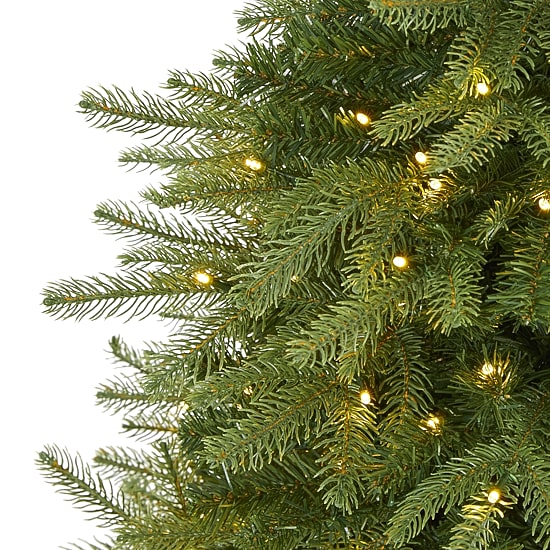 Nearly Natural 4 Foot Natural Look Fir With 814 Bendable Branches And 250 Clear Led Lights Pre-Lit Christmas Tree