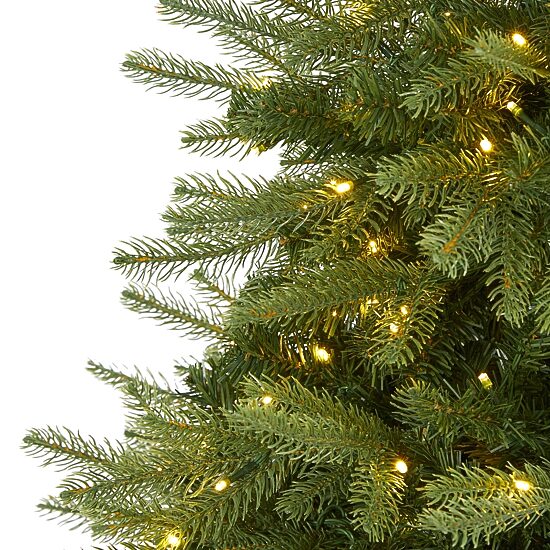 Nearly Natural 5 Foot Natural Look Fir With 1054 Bendable Branches And 350 Clear Led Lights Pre-Lit Christmas Tree