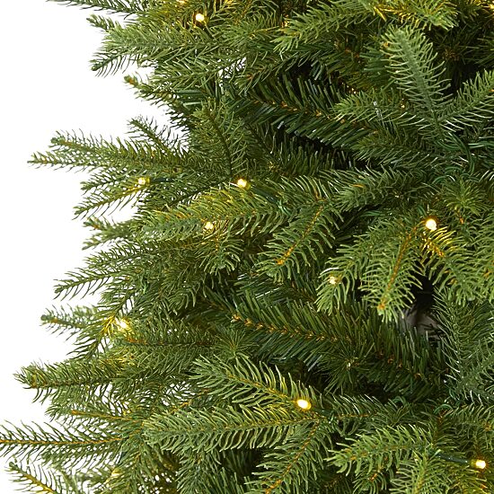 Nearly Natural 6 Foot Natural Look Fir With 1870 Bendable Branches And 350 Clear Led Lights Pre-Lit Christmas Tree