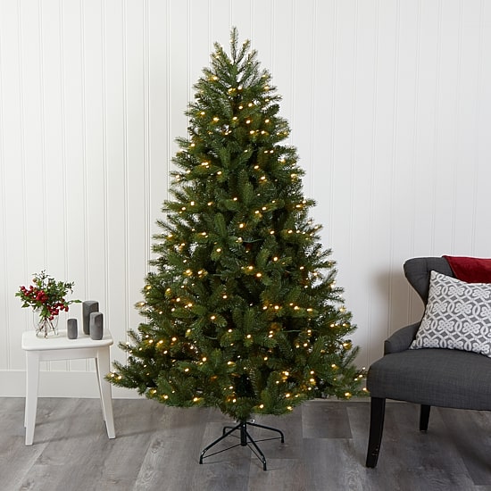 Nearly Natural 6 Foot Natural Look Spruce With 350 Led Lights Pre-Lit Christmas Tree