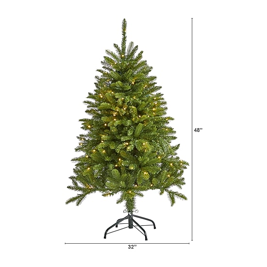 Nearly Natural 4 Foot Natural Look Spruce With 150 Clear Led Lights Pre-Lit Christmas Tree