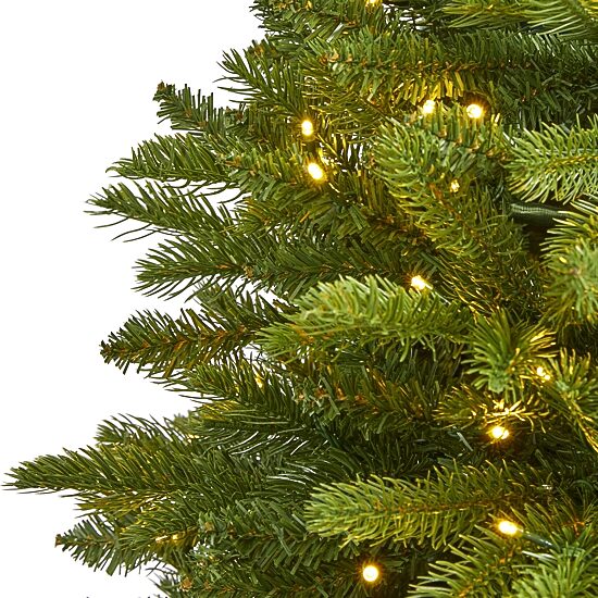 Nearly Natural 4 Foot Natural Look Spruce With 150 Clear Led Lights Pre-Lit Christmas Tree
