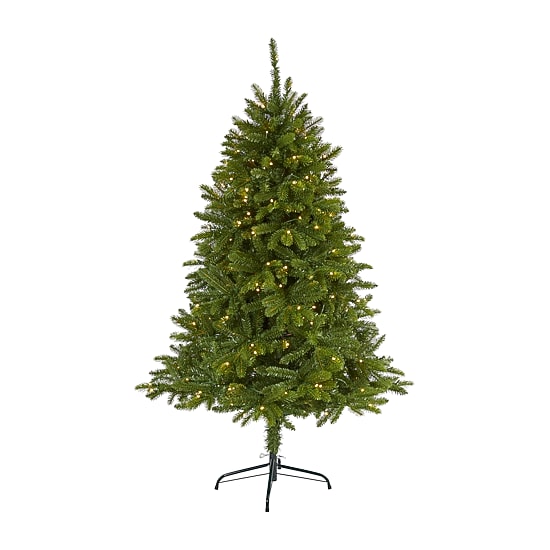Nearly Natural 5 Foot Natural Look Spruce With 200 Clear Led Lights Pre-Lit Christmas Tree