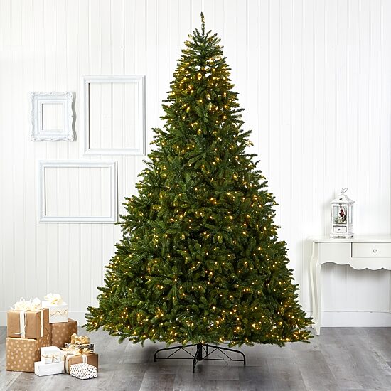 Nearly Natural 9 Foot Natural Look Spruce With 4443 Tips And 1000 Clear Led Lights Pre-Lit Christmas Tree