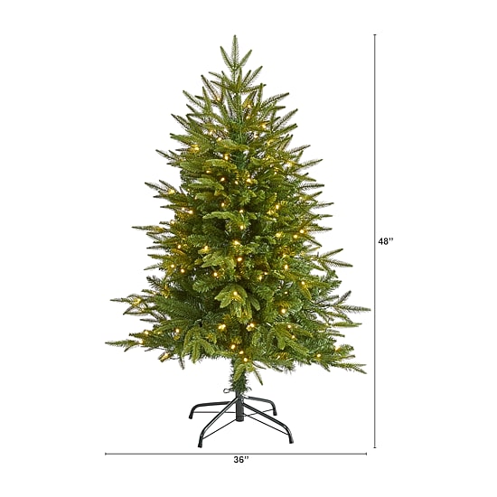 Nearly Natural 4 Foot Fir With 150 Clear Led Lights Pre-Lit Christmas Tree