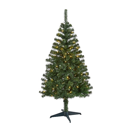 Nearly Natural 4 Foot Northern Tip Pine With 100 Clear Led Lights Pre-Lit Christmas Tree