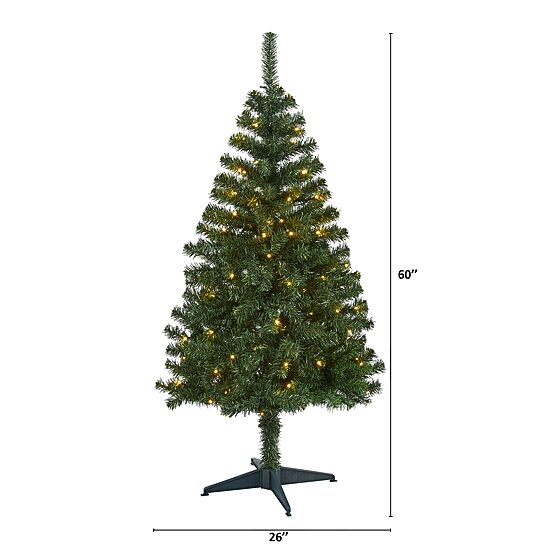 Nearly Natural 5 Foot Northern Tip Pine With 150 Clear Led Lights Pre-Lit Christmas Tree