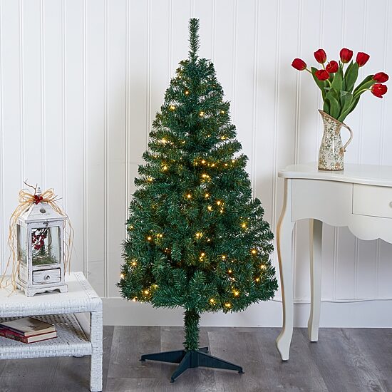 Nearly Natural 5 Foot Northern Tip Pine With 150 Clear Led Lights Pre-Lit Christmas Tree