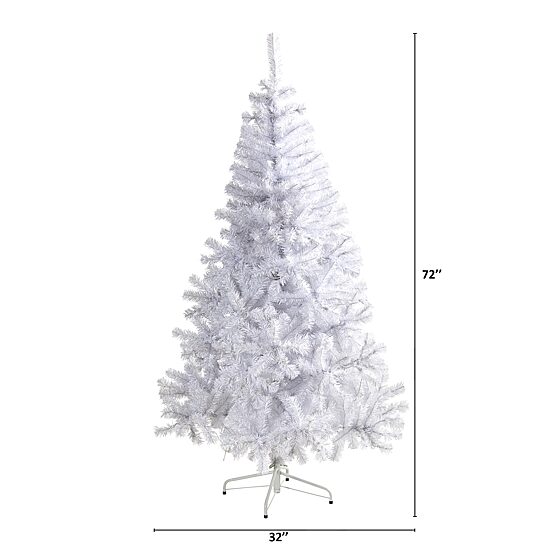 Nearly Natural 6 Foot White Pine With 680 Bendable Branches Christmas Tree