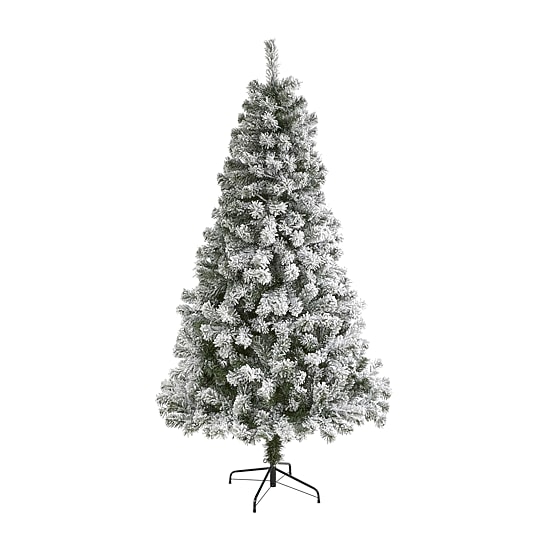 Nearly Natural 6 Foot West Virginia Flocked Fir Christmas Tree